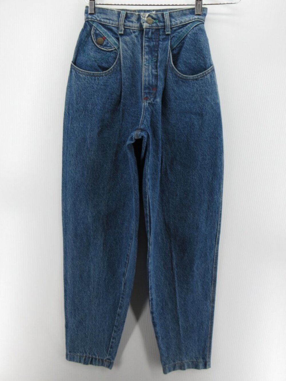 VINTAGE Lee Jeans 6 Medium Tapered High Rise Pleated Denim 80s USA *